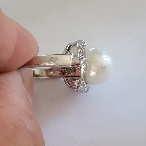Pearl set in 18 Kt GE Ring - Size 5 - Picture 3 of 4